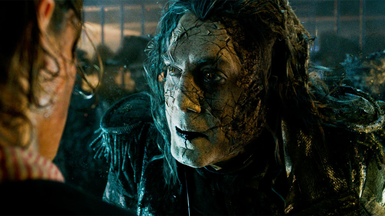 The undead Captain Salazar (Javier Bardem) in Pirates of the Caribbean: Dead Men Tell No Tales (2017)