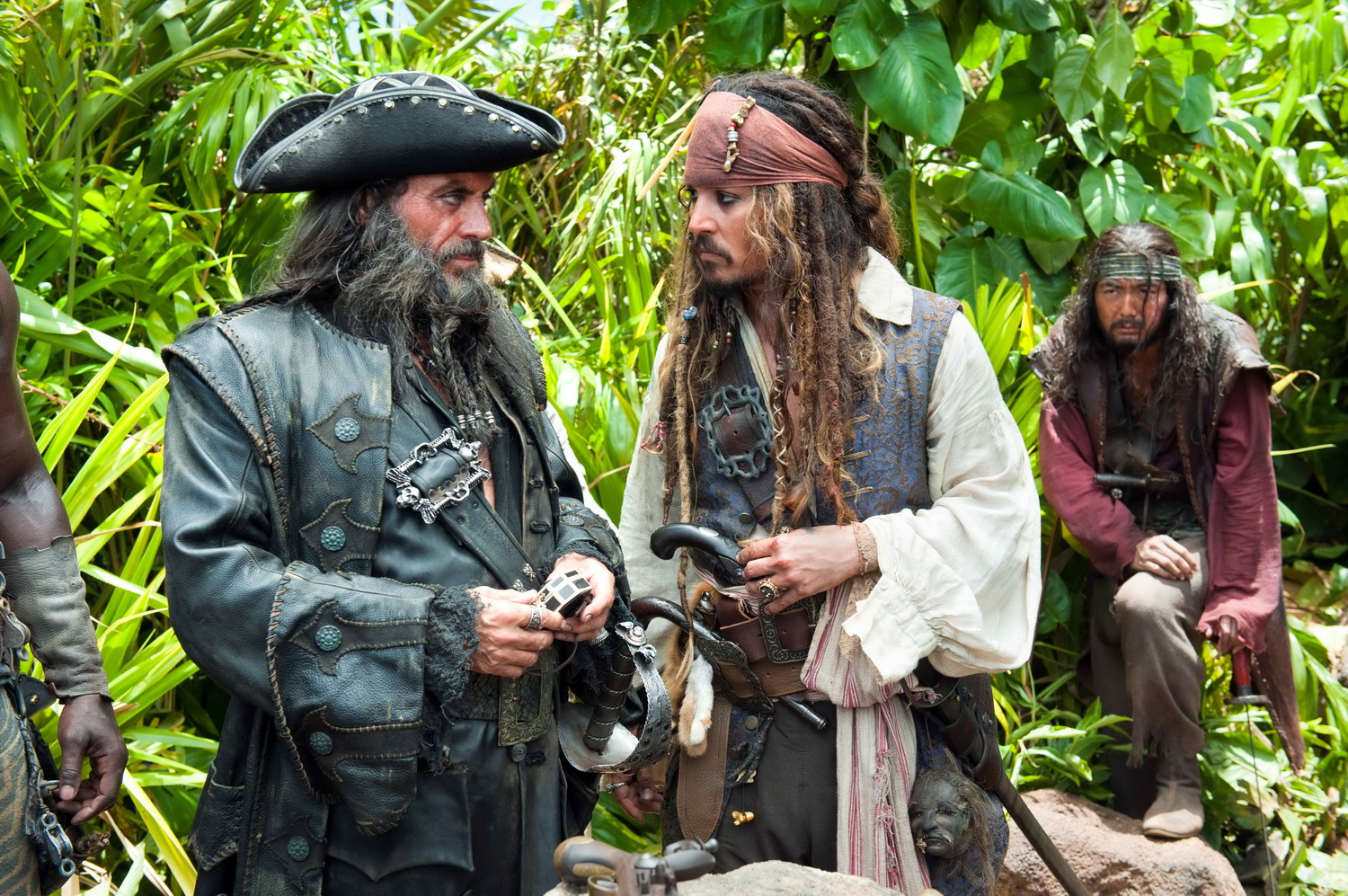Blackbeard (Ian McShane) and Captain Jack Sparrow (Johnny Depp) in Pirates of the Caribbean: On Stranger Tides (2011)