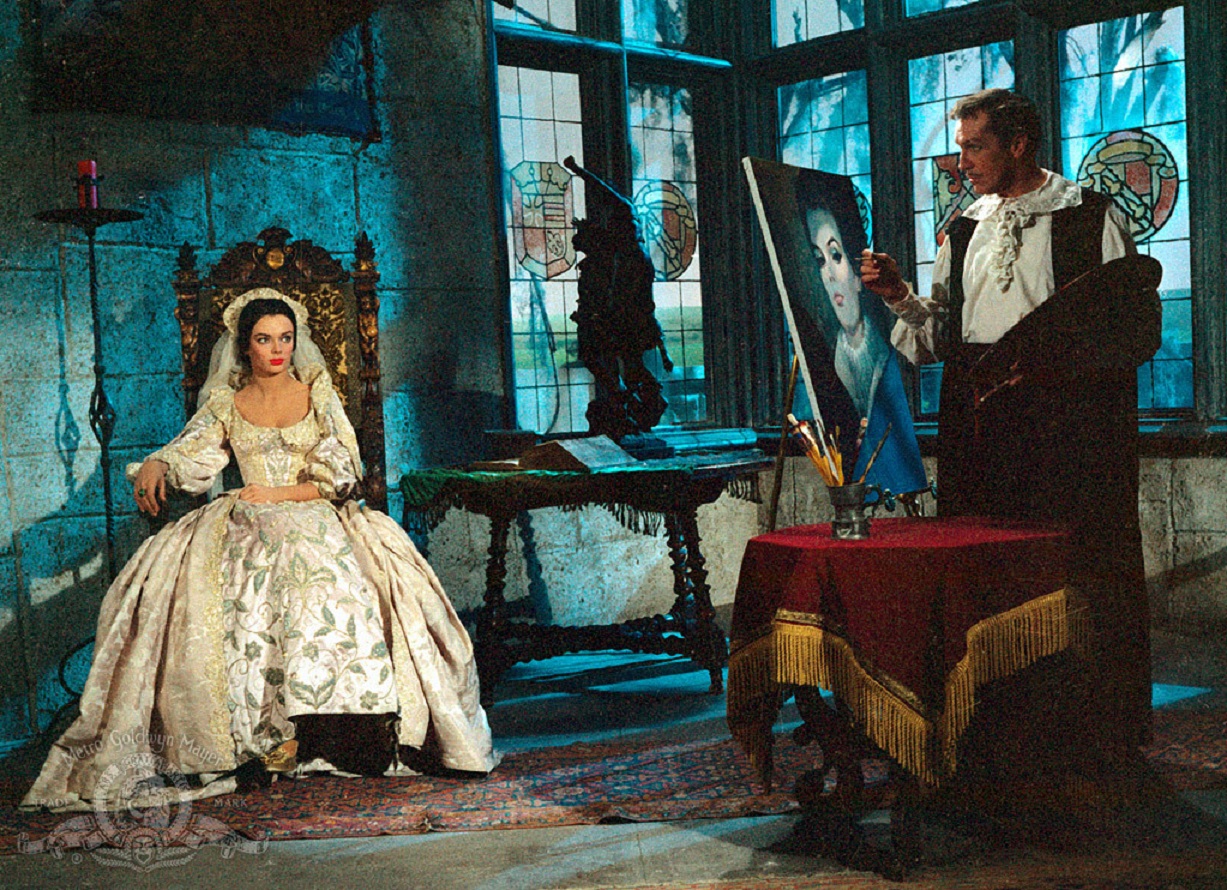 Vincent Price paints paints a portrait of wife Barbara Steele in Pit and the Pendulum (1961) 