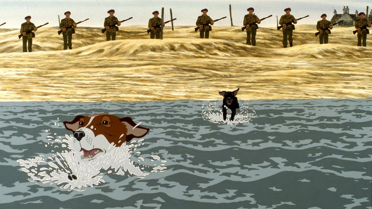 The heart-wrenchingly bleak ending where Snitter and Rowf flee into the ocean from the soldiers in The Plague Dogs (1982)