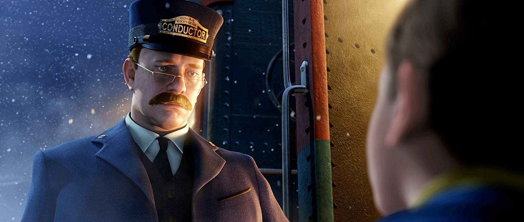 The Conductor (Tom Hanks) goes to click the Hero Boy's ticket in The Polar Express (2004)