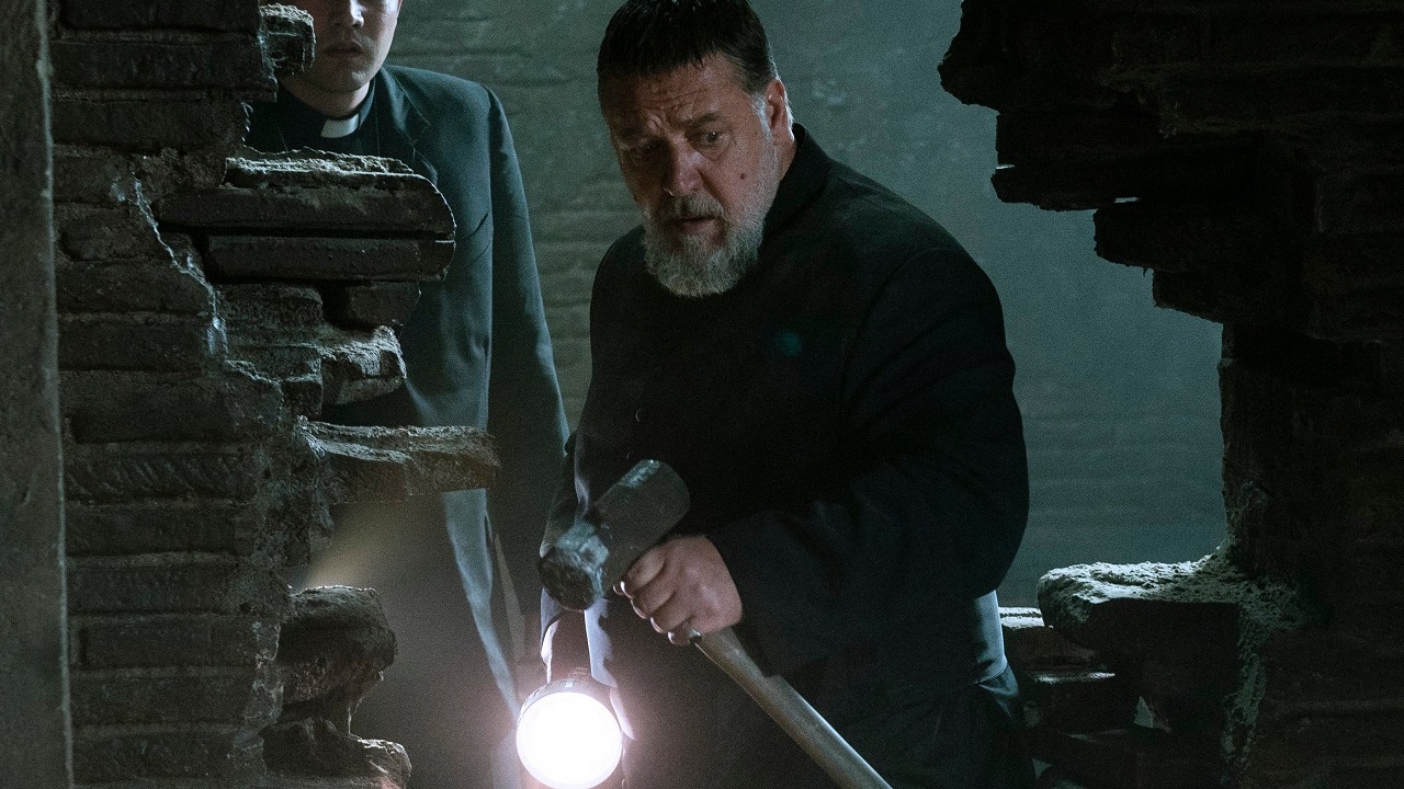 Russell Crowe as Father Gabreiele Amorth in The Pope's Exorcist (2023)