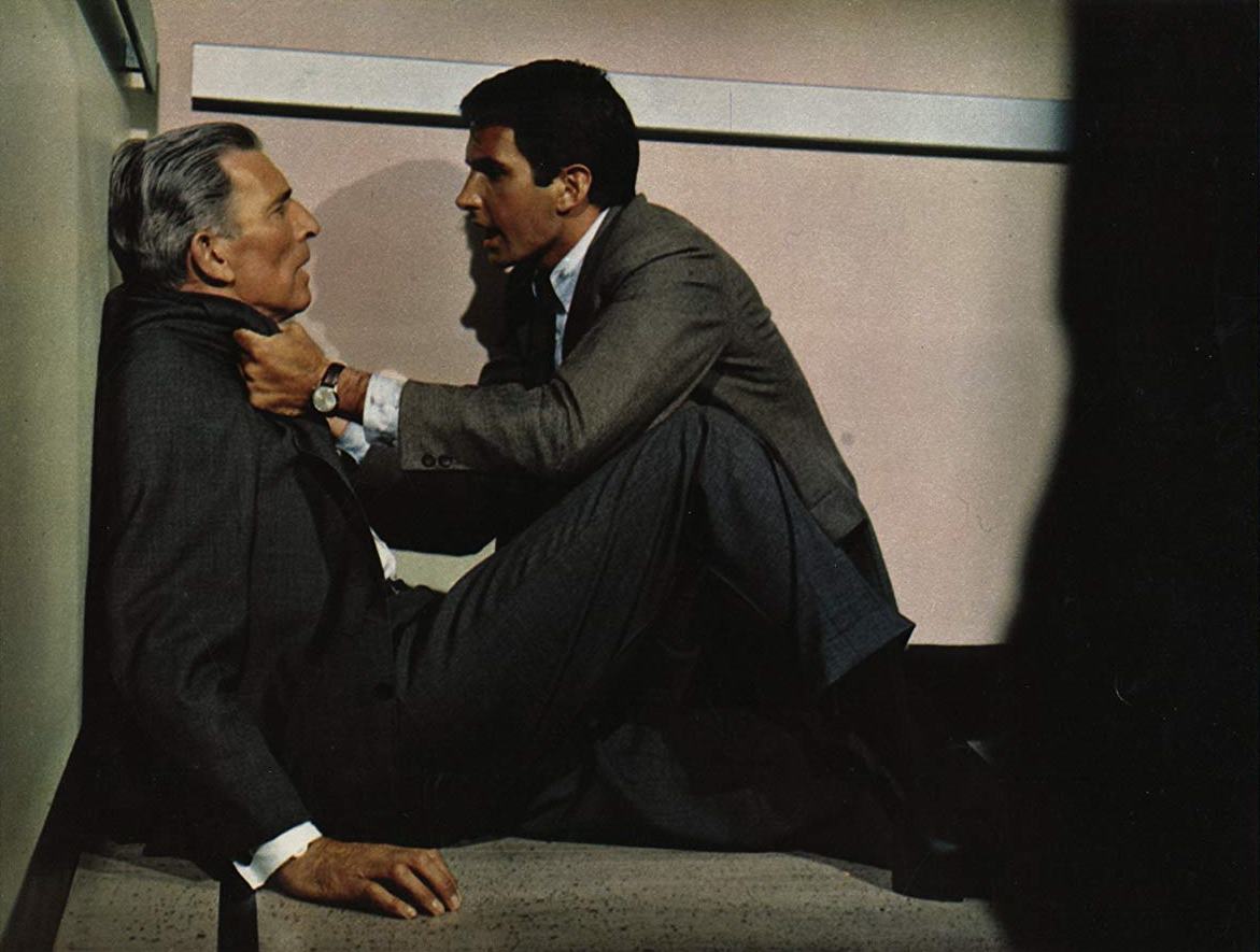 (l to r) Michael Rennie and George Hamilton, fellow scientists at a space centre in The Power (1968)