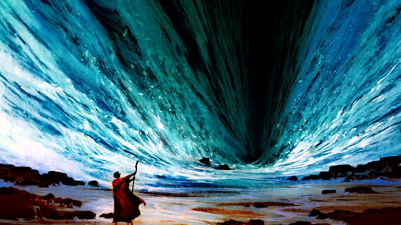 Moses parts the Red Sea in The Prince of Egypt (1998)