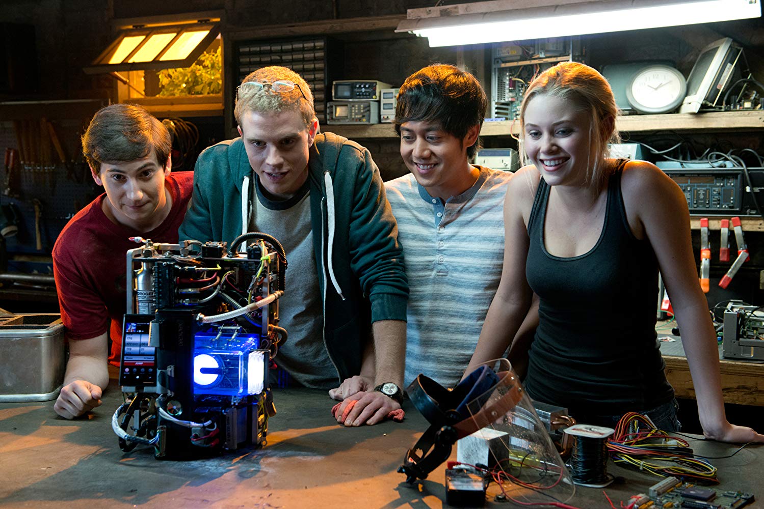 Sam Lerner, Jonny Weston, Allen Evangelista, Virginia Gardener in Project Almanac (2015)