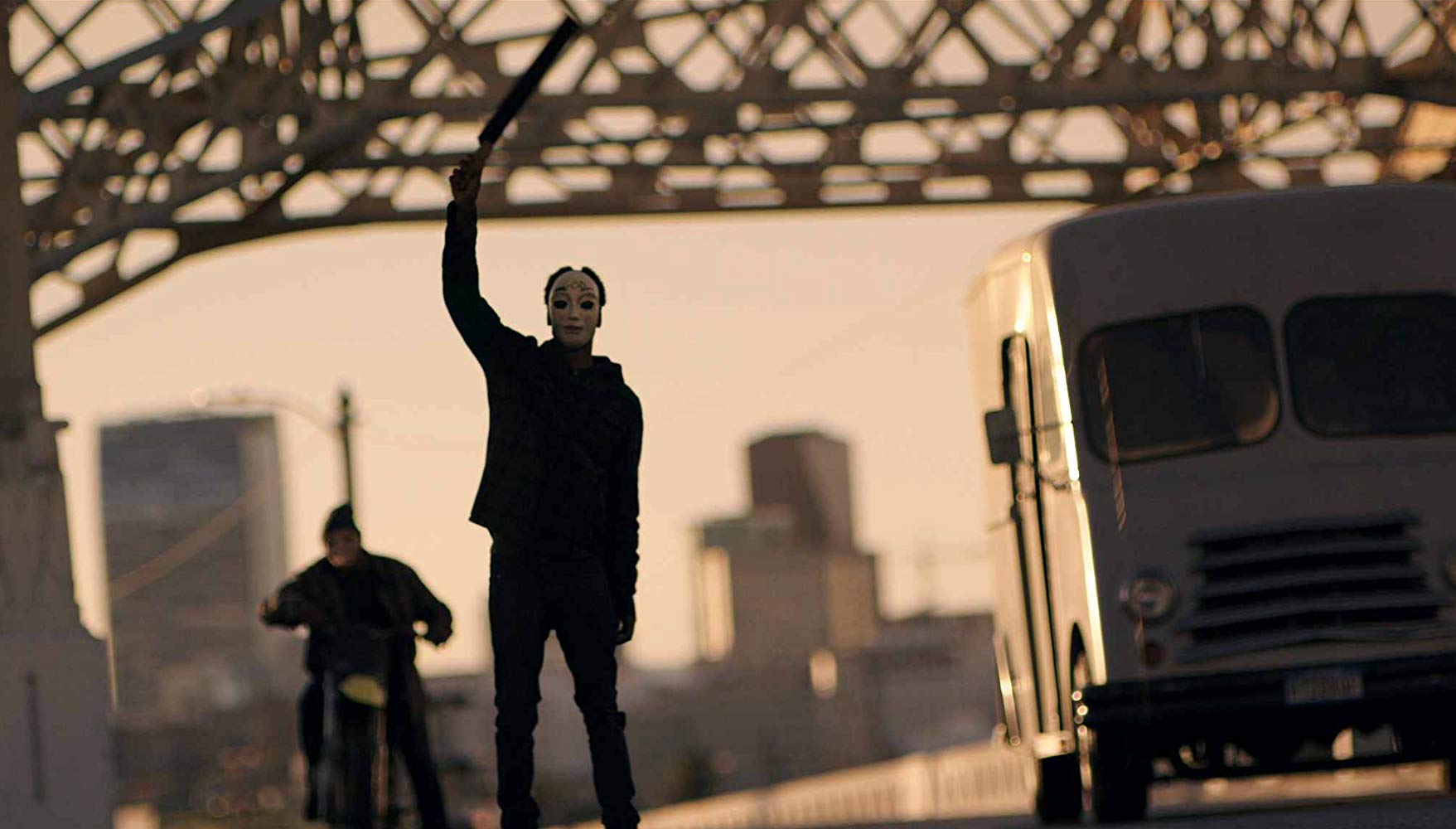 Crazies in the streets on Purge Night in The Purge: Anarchy (2014)