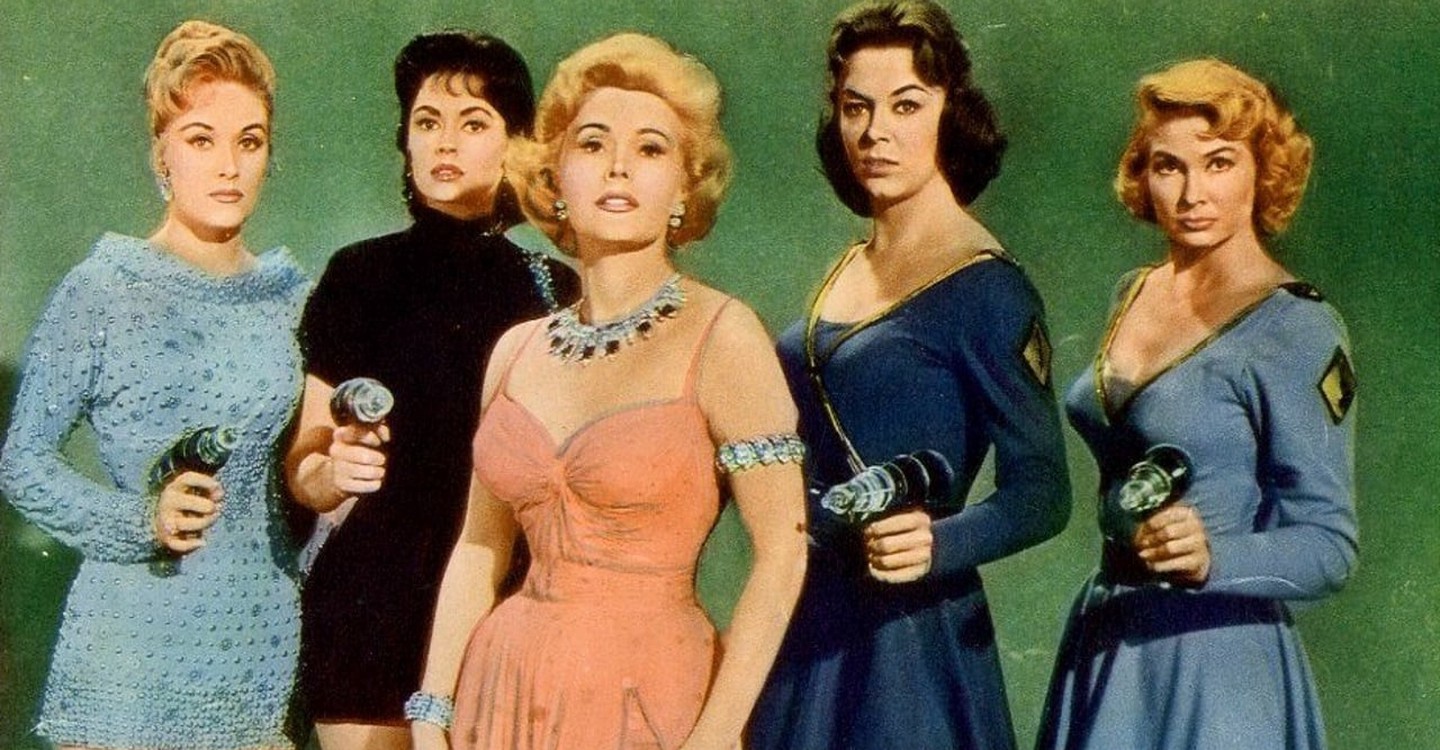 The women of Venus with Zsa Zsa Gabor centre in Queen of Outer Space (1958)