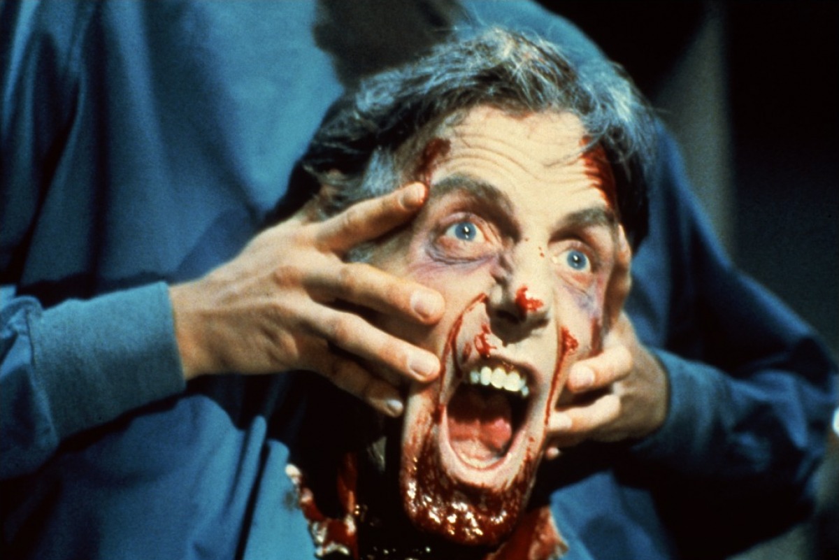 David Gale's severed head in Re-Animator (1985)