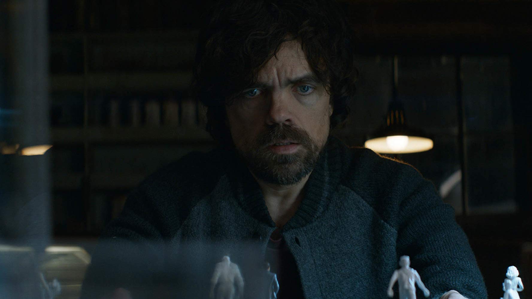 Peter Dinklage pieces the mystery together using miniature figures in Rememory (2017)