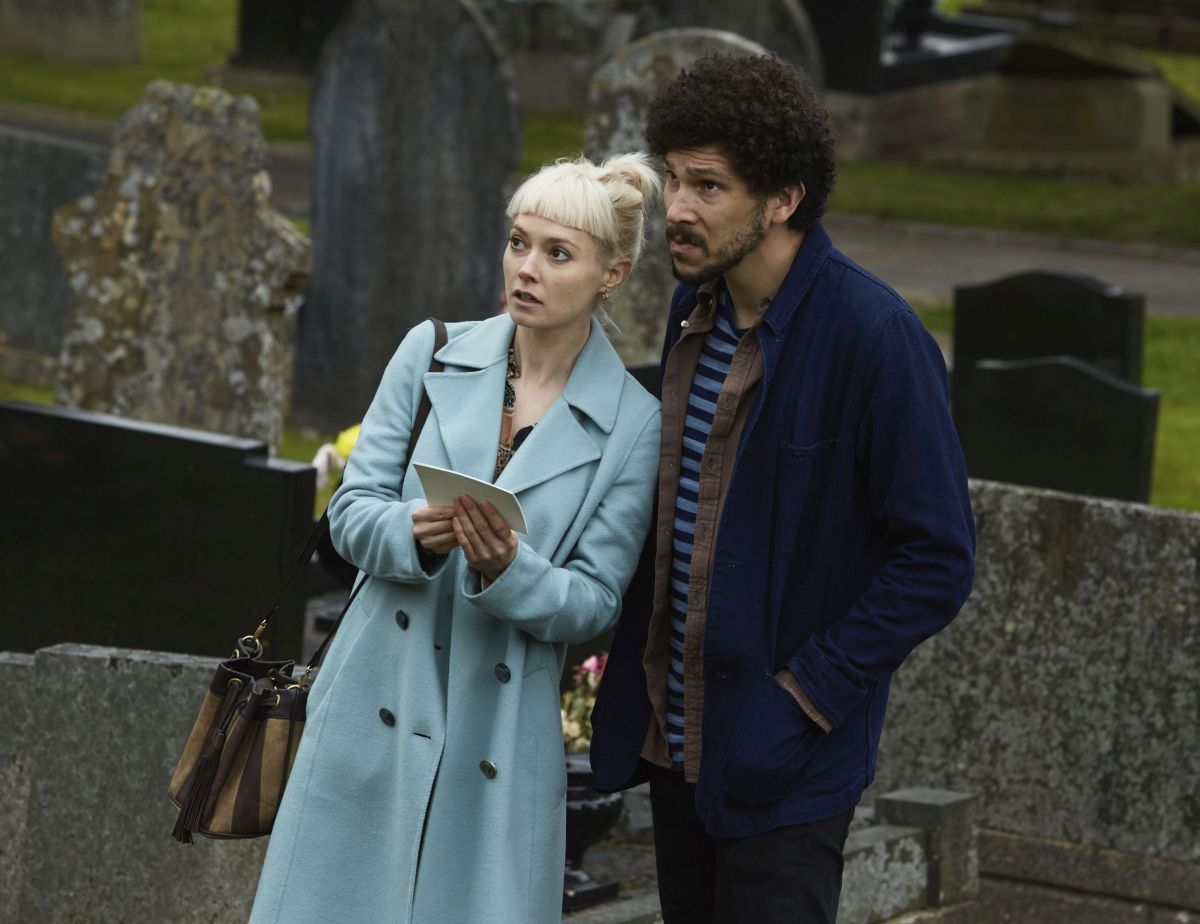 Lydia Wilson and Joel Fry investigate the mystery of Carys's disappearance in the village of Penllynith in Requiem (2018)