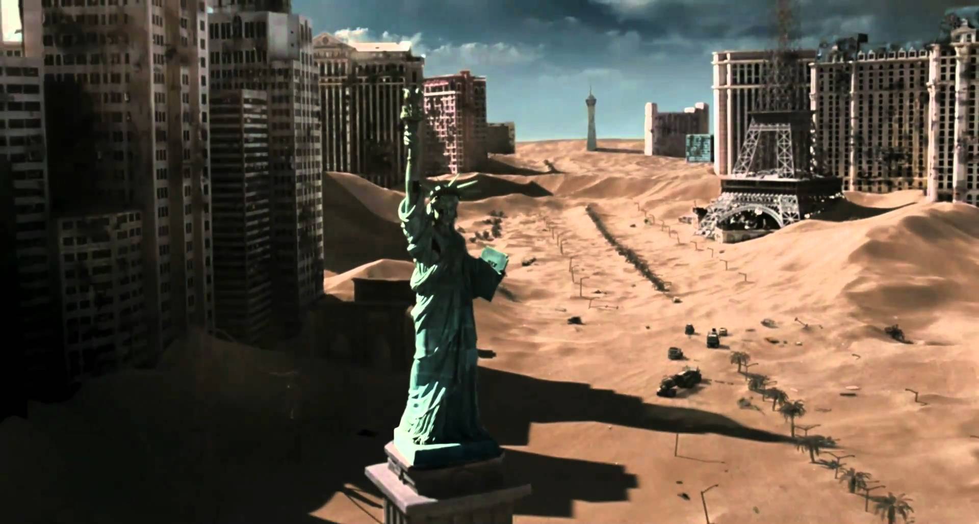 A destroyed Las Vegas in Resident Evil: Extinction (2007)