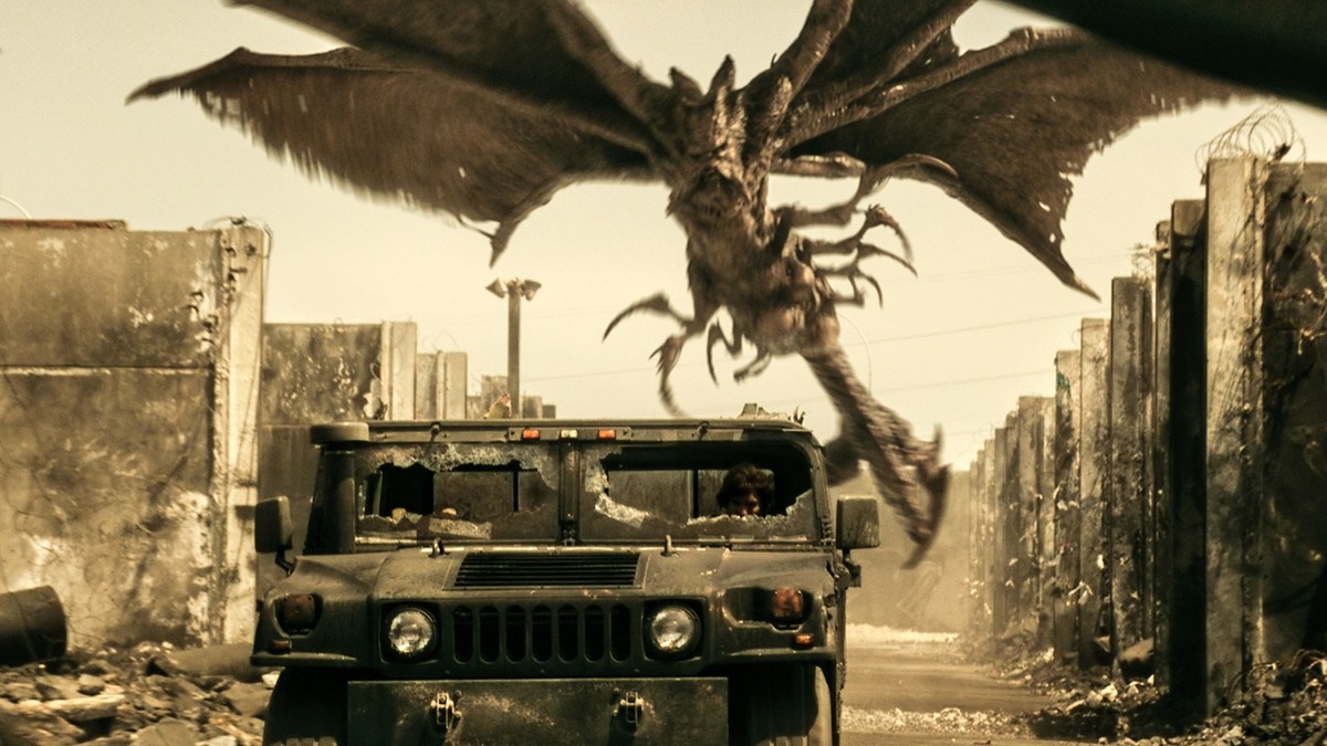 Humvee vs mutant pterodactyl in Resident Evil: The Final Chapter (2016)