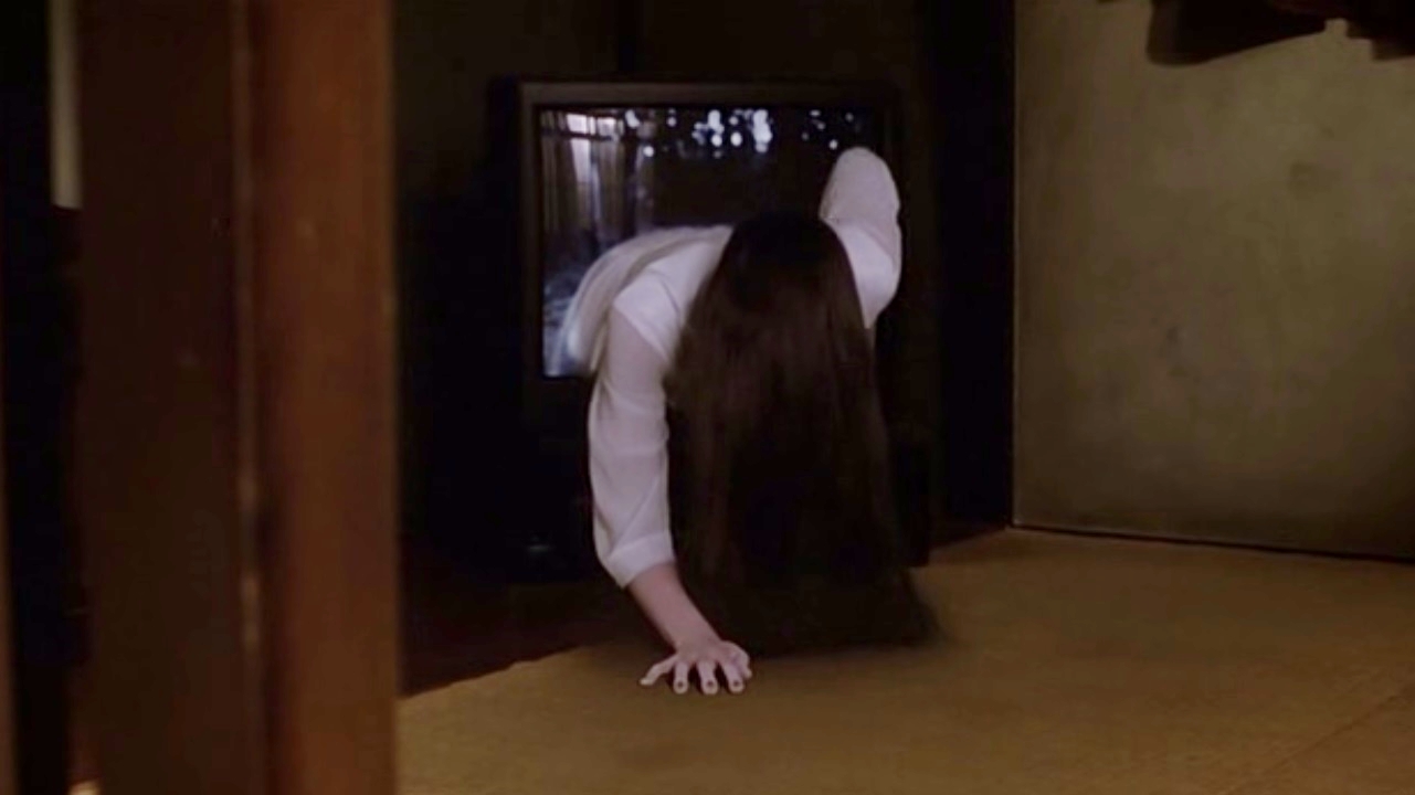 Sadako emerges from the tv in Ring (1998)