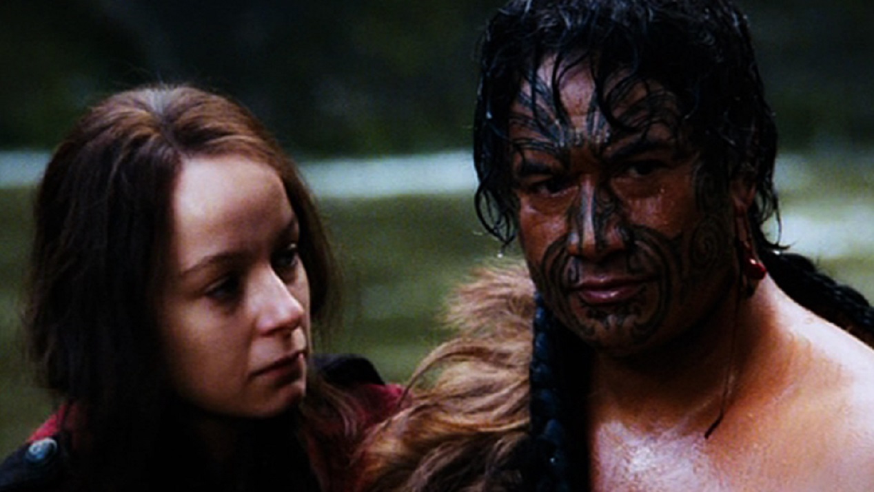 Samantha Morton and Maori chief Te Kai Po (Temuera Morrison) in River Queen (2005)