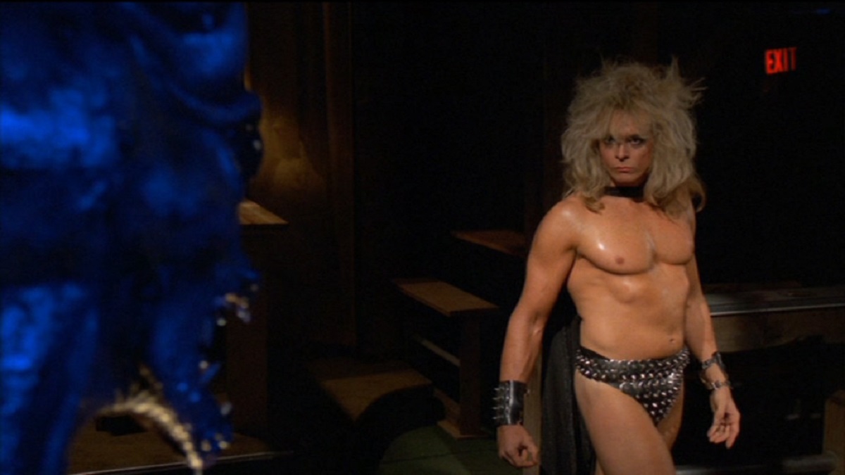 Jon-Mikl Thor as The Intercessor fights The Devil in Rock;n;Roll Nightmare (1987)