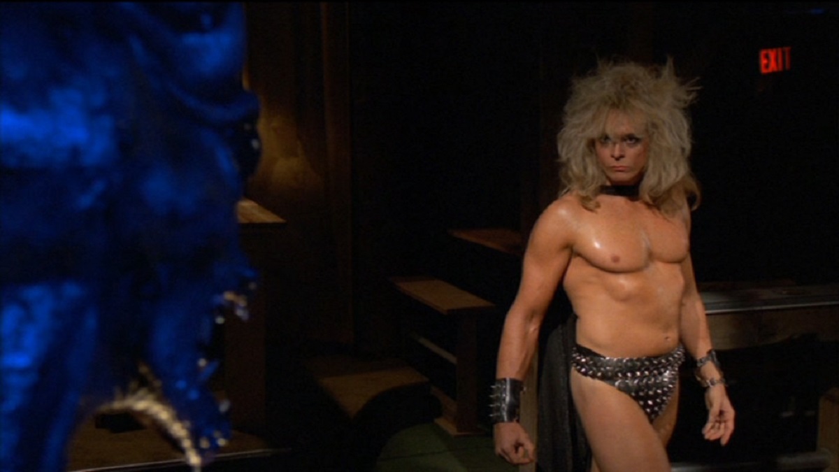 Jon-Mikl Thor as The Intercessor fights The Devil in Rock;n;Roll Nightmare (1987)