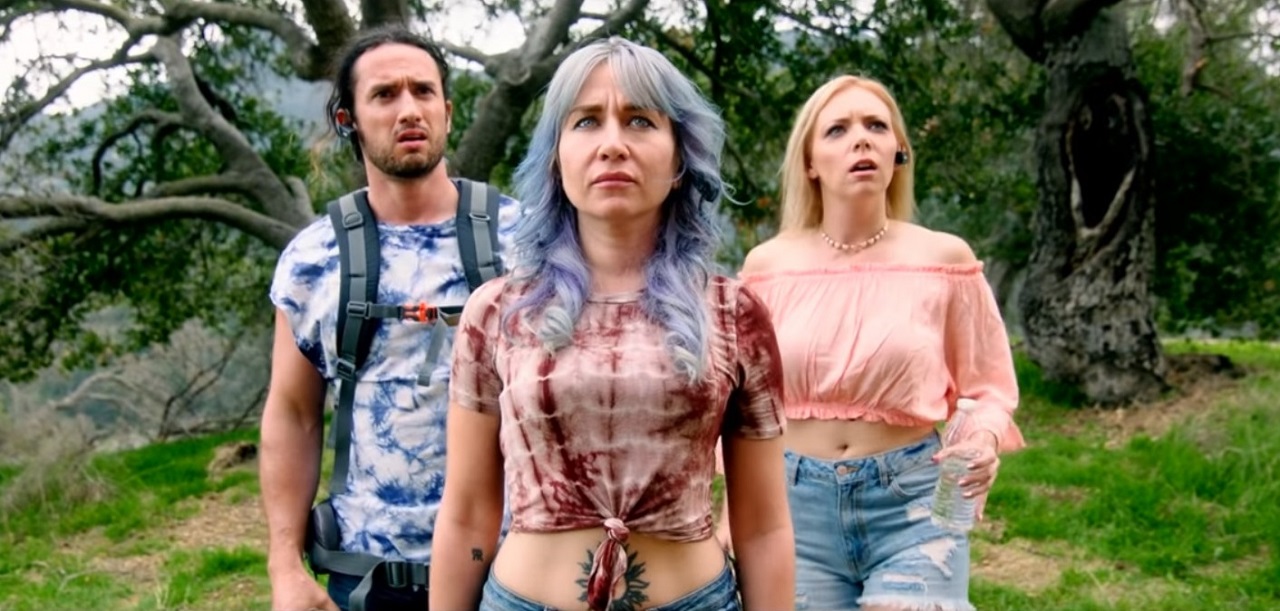 Tyler Gallant, Elissa Dowling and Sarah French venture in search of the Wood Devil in Rootwood (2018)