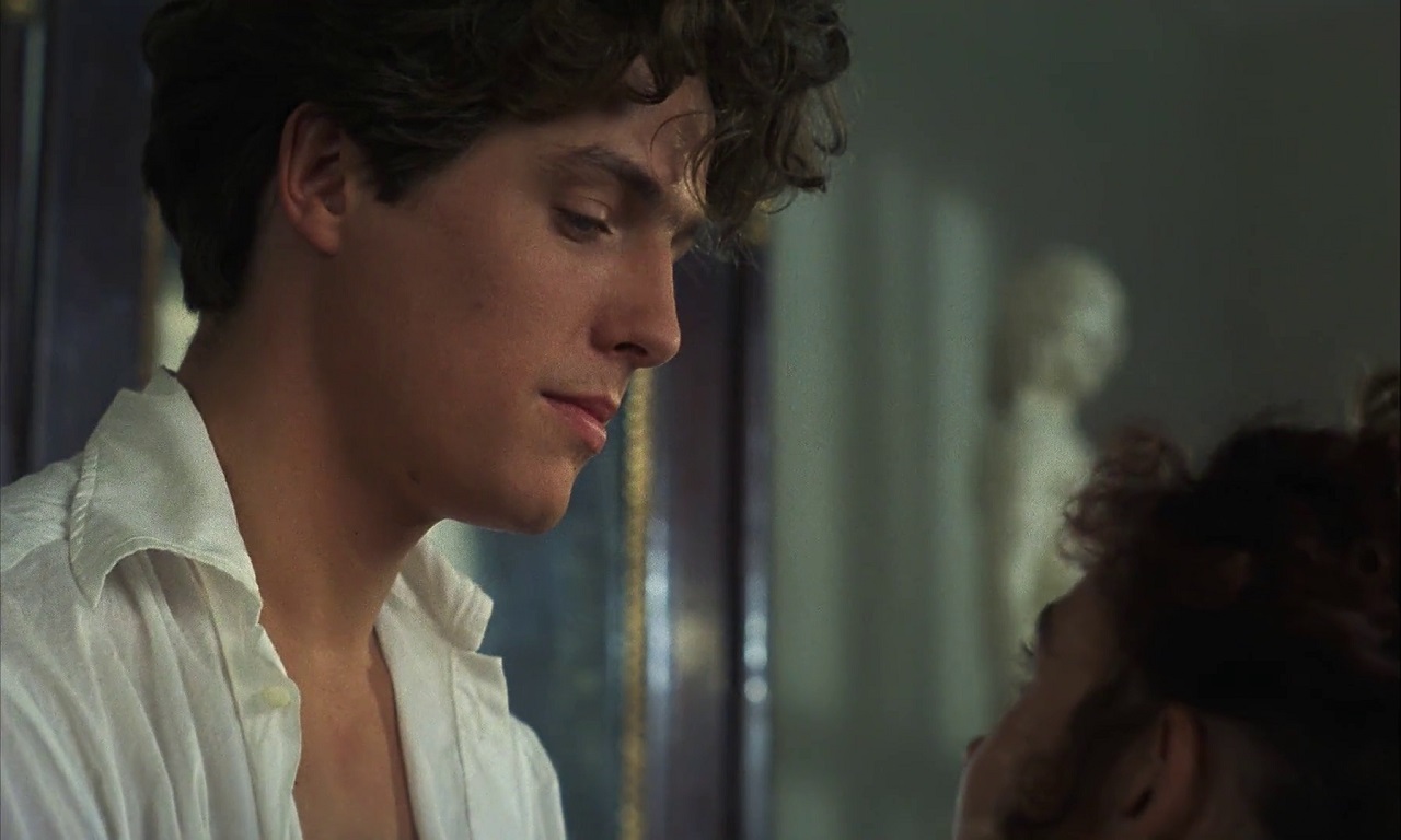 Hugh Grant as Lord Byron in Rowing with the Wind (1988)