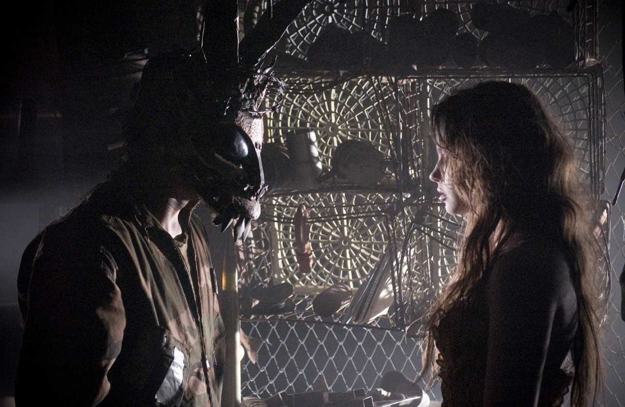 Samantha Darko (Daveigh Chase) with Frank the Rabbit in S. Darko (2009)