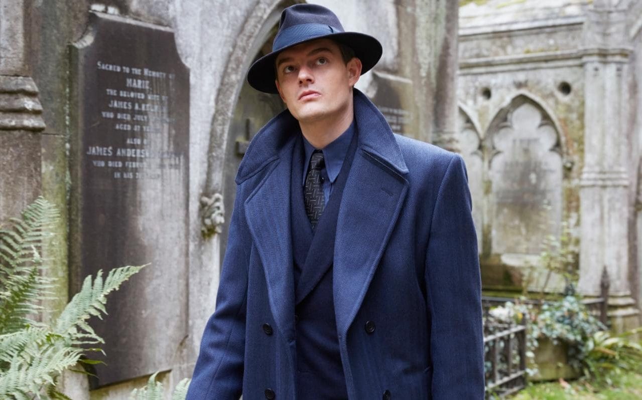 Sam Riley as Douglas Archer, a Scotland Yard detective in a Nazi-ruled Britain in SS-GB (2017)