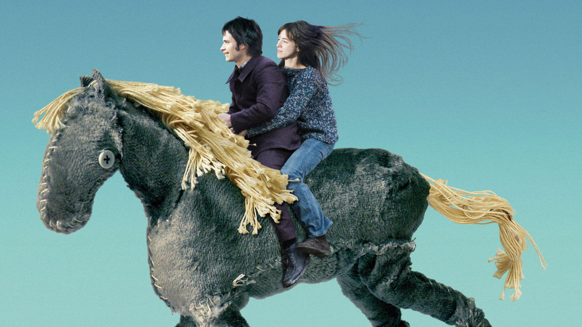 Gael Garcia Bernal and Charlotte Gainsbourg take a ride on a dream horse in The Science of Sleep (2006)