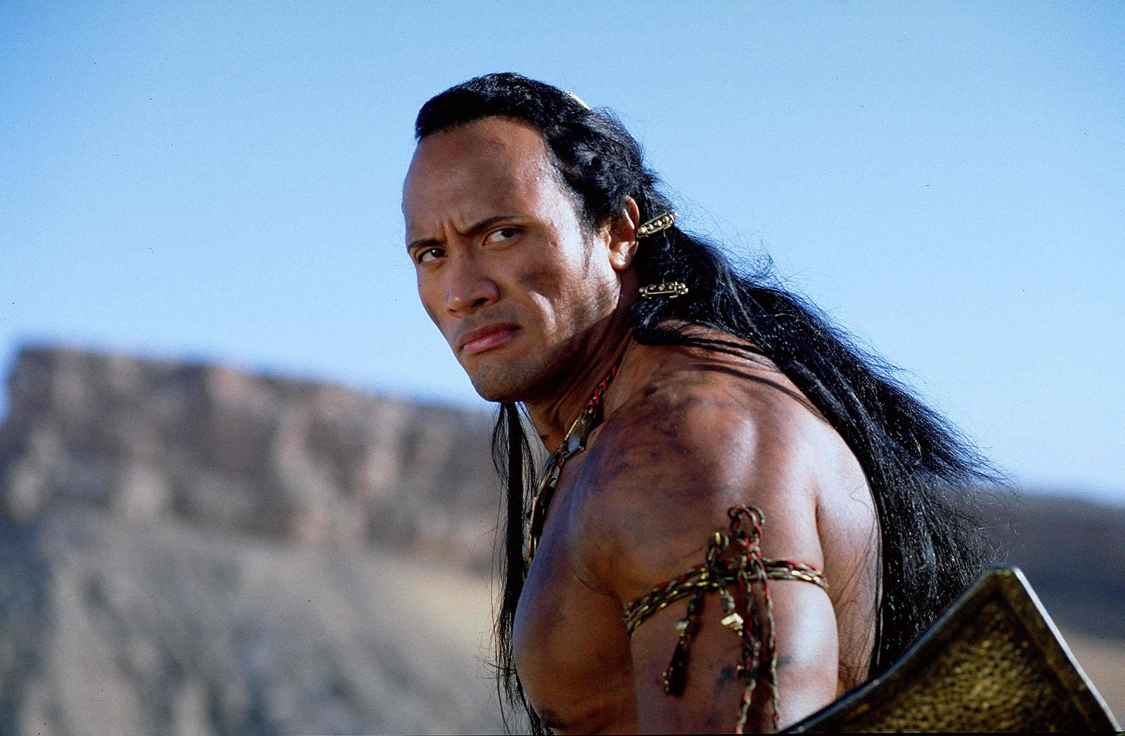 Dwayne Johnson back when he was billing himself as The Rock as Mathayus The Scorpion King (2002)