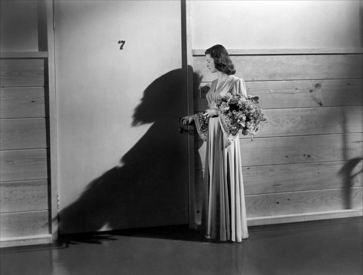 Joan Bennett approaches the seventh locked room in Secret Beyond the Door (1948)