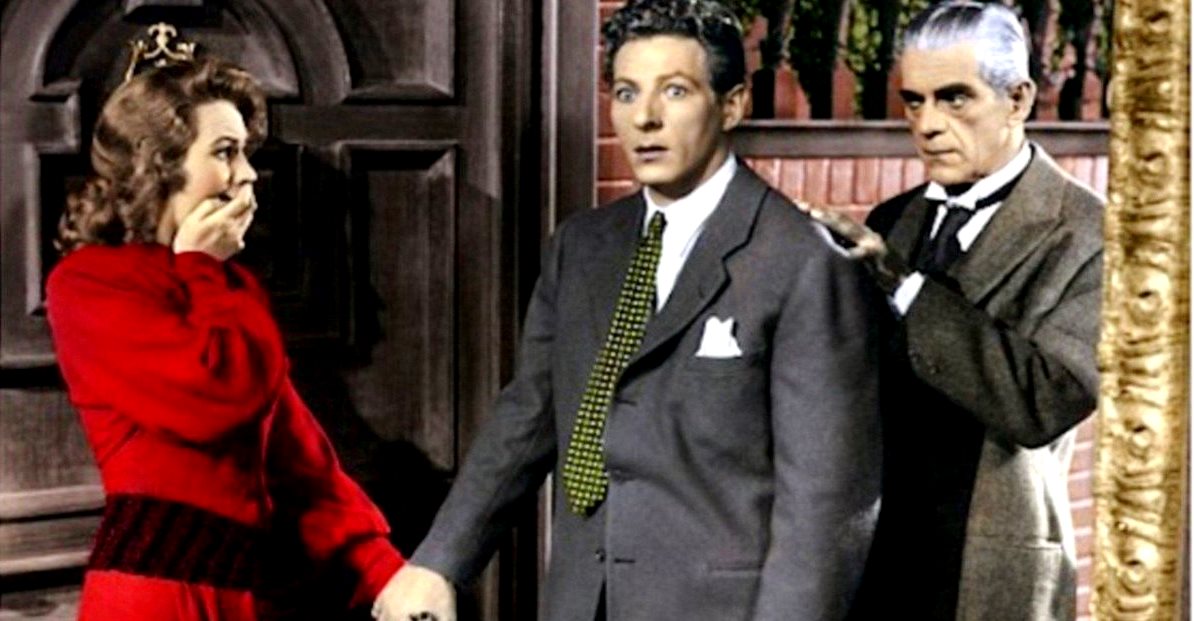Virginia Mayo, Danny Kaye and Boris Karloff in The Secret Life of Walter Mitty (1947)