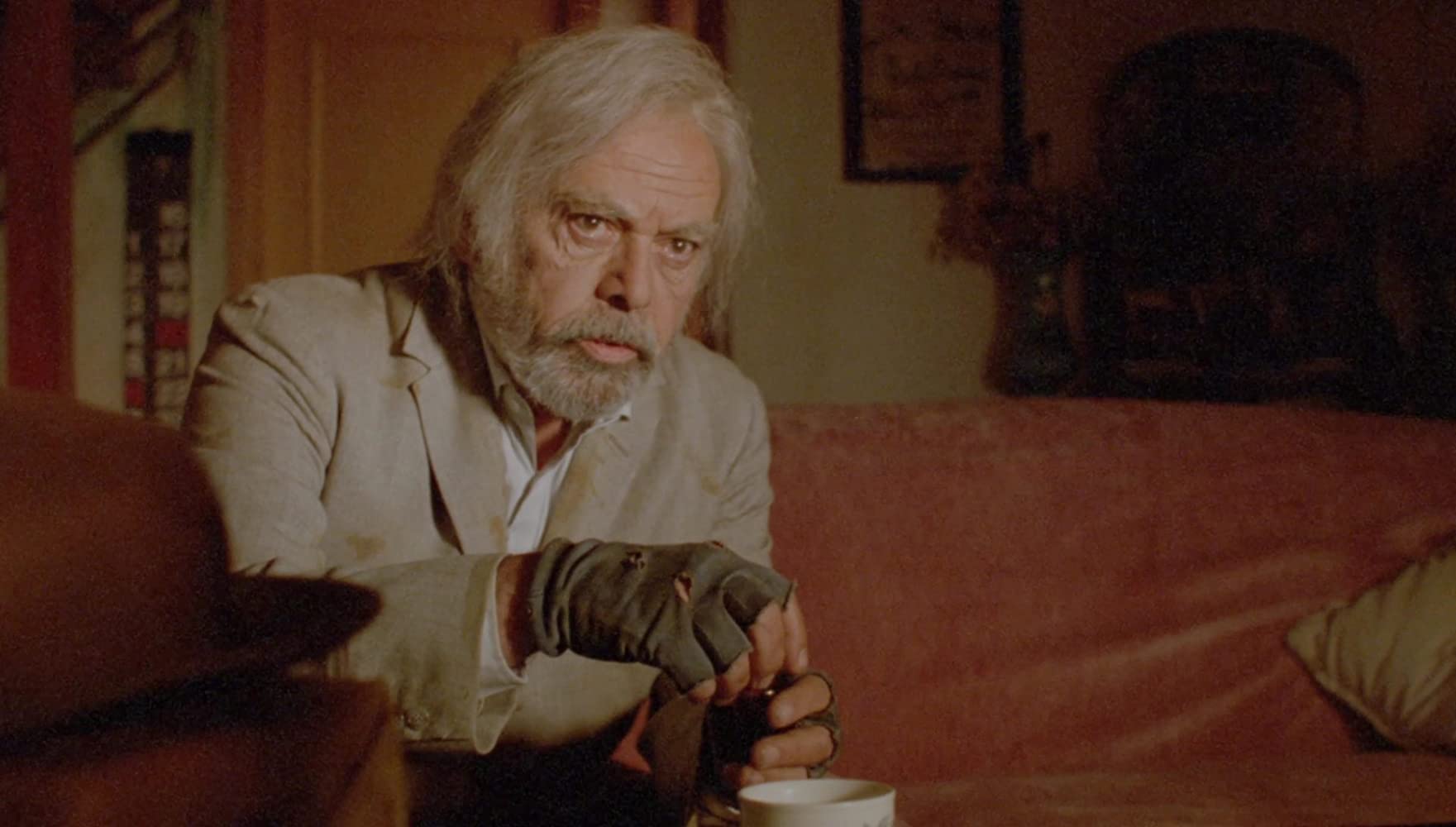 Herbert Lom as occultist Moebius Kelly in The Sect (1991)