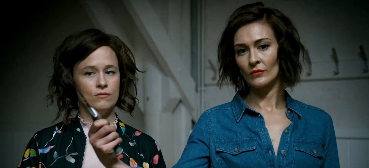 Lou (Katie Brayben) and Val (Poppy Roe) in A Serial Killers Guide to Life (2019)