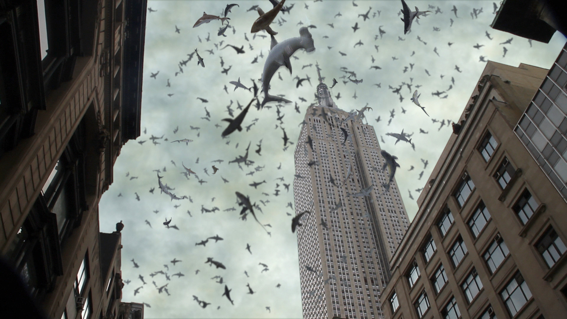 Sharks rain down on the streets of New York City in Sharknado 2 The Second One (2014)