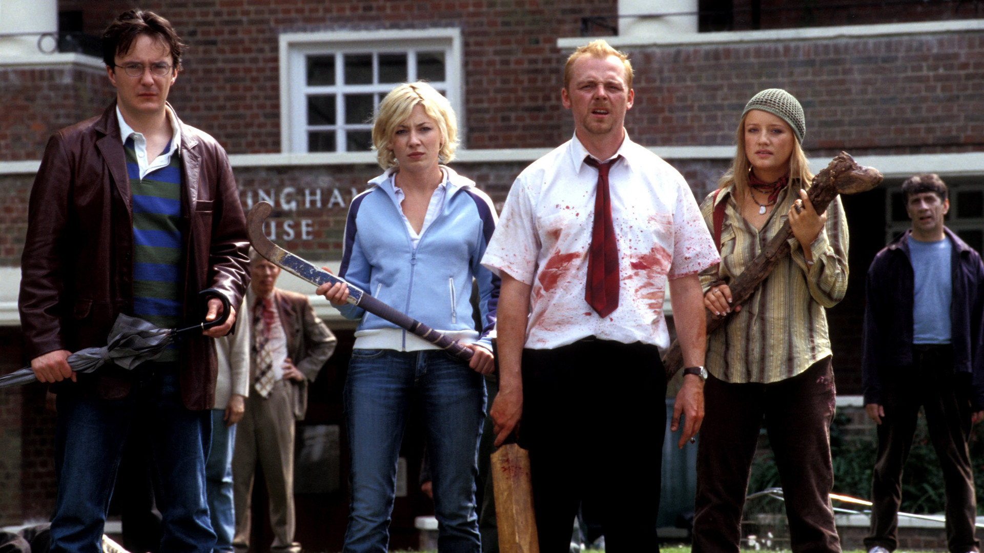 Dylan Moran, Kate Ashfield, Simon Pegg, Lucy Davis in Shaun of the Dead (2004)