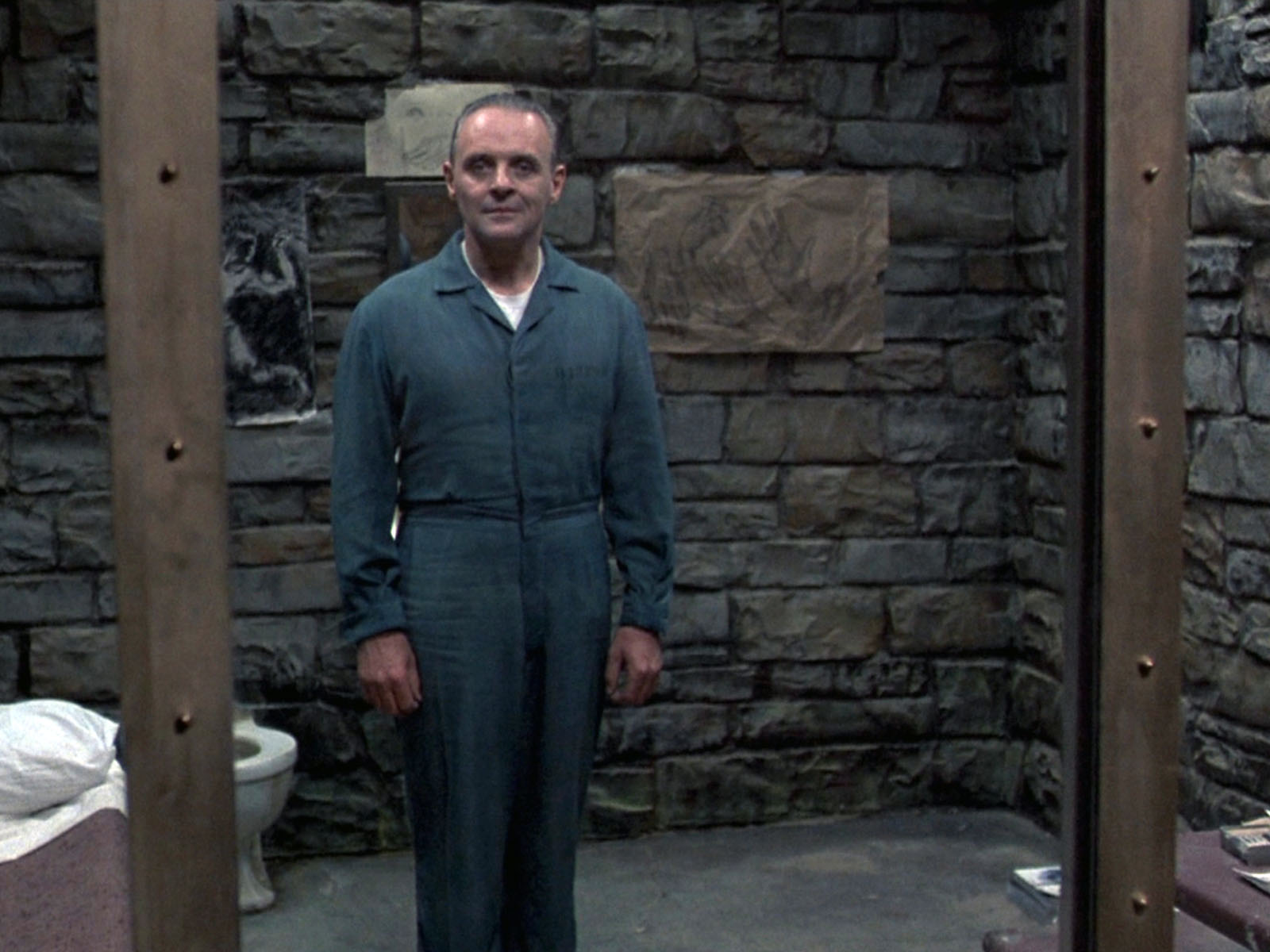 Hannibal Lecter (Anthony Hopkins) in his cell in The Silence of the Lambs (1991)