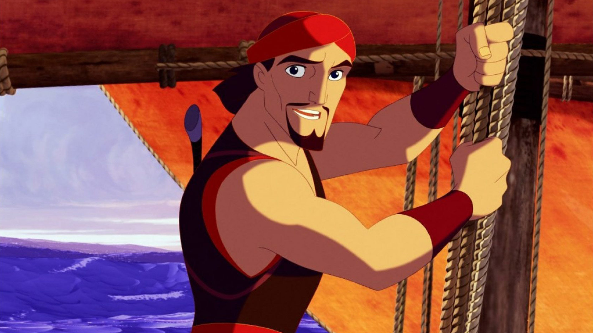 Sinbad the sailor (voiced by Brad Pitt) in Sinbad: Legend of the Seven Seas (2003)