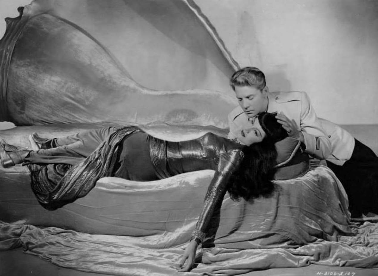 Antinea (Maria Montez) seduces Jean-Pierre Aumont in Siren of Atlantis (1948)