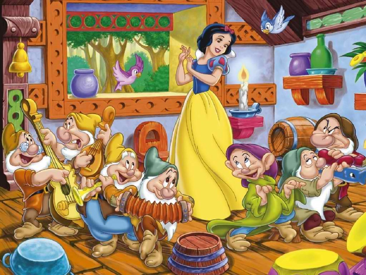 Snow White and the seven dwarves in Snow White and the Seven Dwarfs (1937)