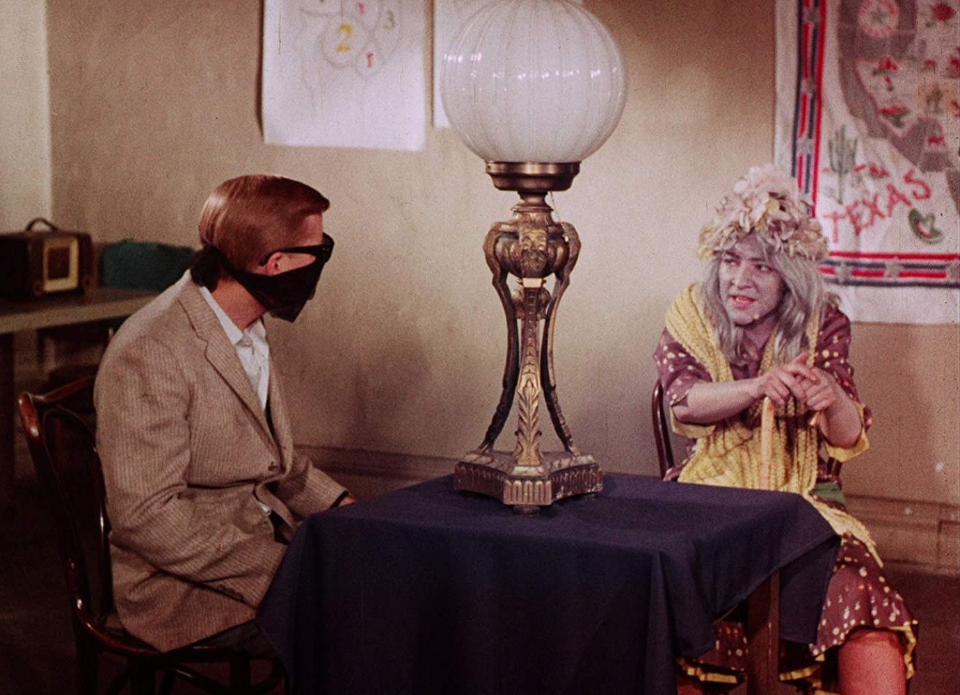 Disfigured Tony McCabe visits the hag (Mudite Armus) in Something Weird (1967)