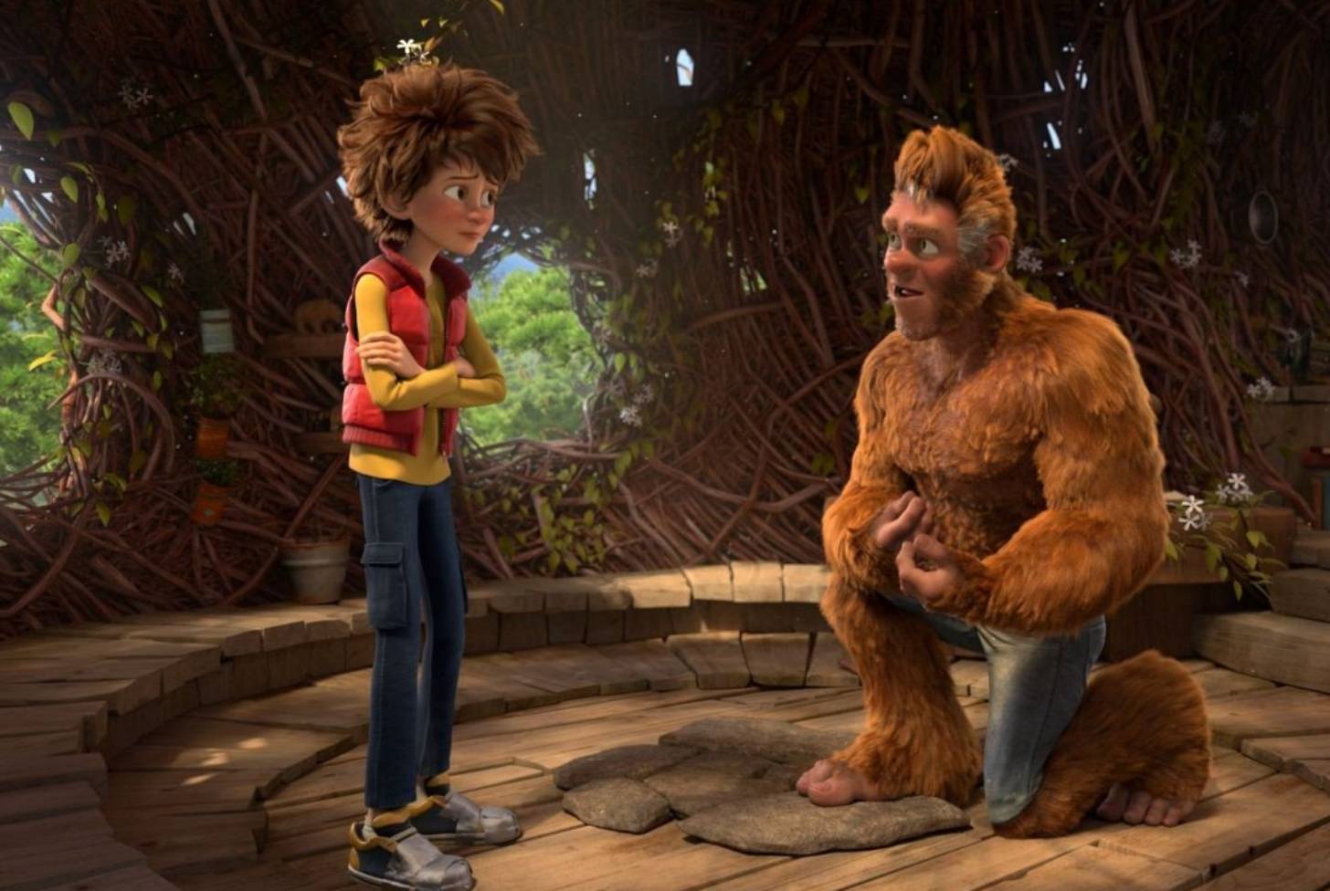 Adam (voiced by Pappy Faulkner) and his father (voiced by Chris Parson) in The Son of Bigfoot (2017)