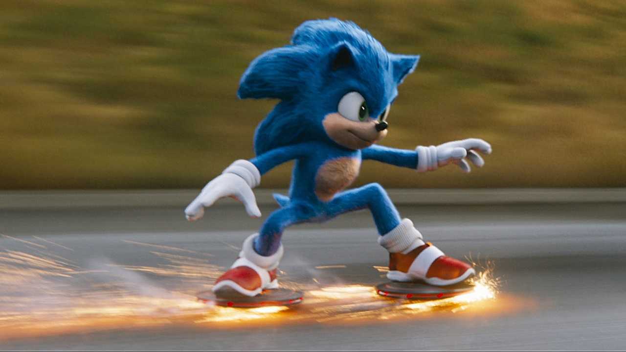 Sonic the Hedgehog in action in Sonic the Hedgehog (2020)