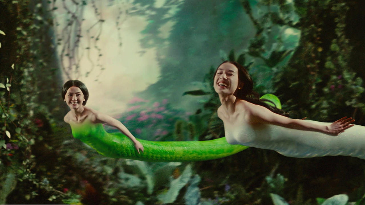 The two sisters - (l to r) Green Snake (Charlene Choi) and White Snake (Shengyi Huang) in The Sorcerer and the White Snake (2011)