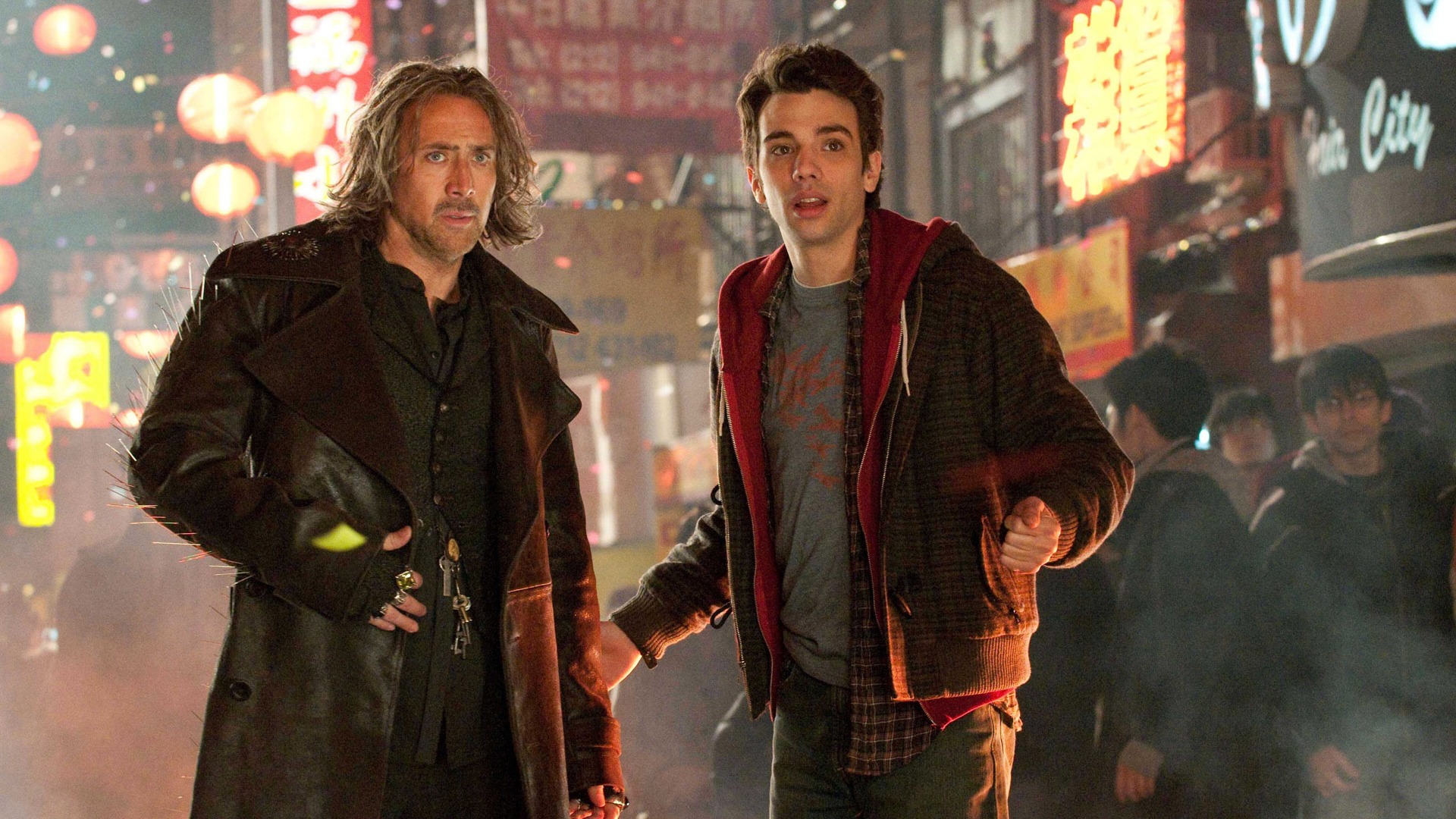 Sorcerer Balthazar (Nicolas Cage) and his apprentice Dave Stutler (Jay Baruchel) in The Sorcerer's Apprentice (2010)