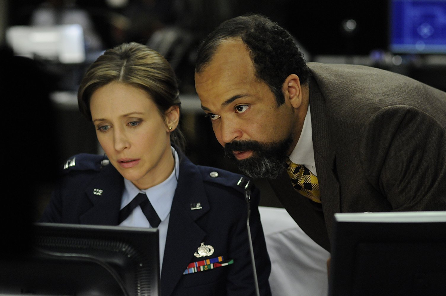 Vera Farmiga and Jeffrey Wright in Source Code (2011)