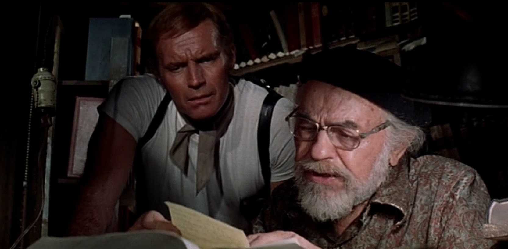 Charlton Heston, Edward G. Robinson in Soylent Green (1973)