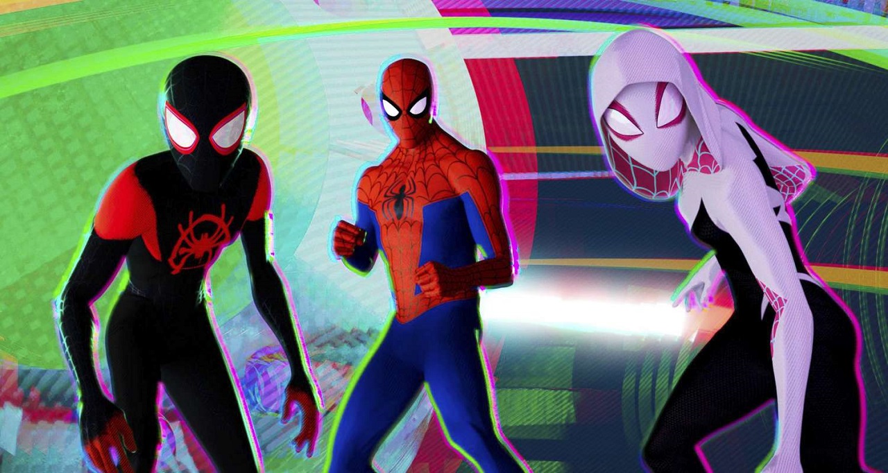 Miles Morales, Spider-Man and Spider-Gwen in Spider-Man: Across the Spider-Verse (2023)