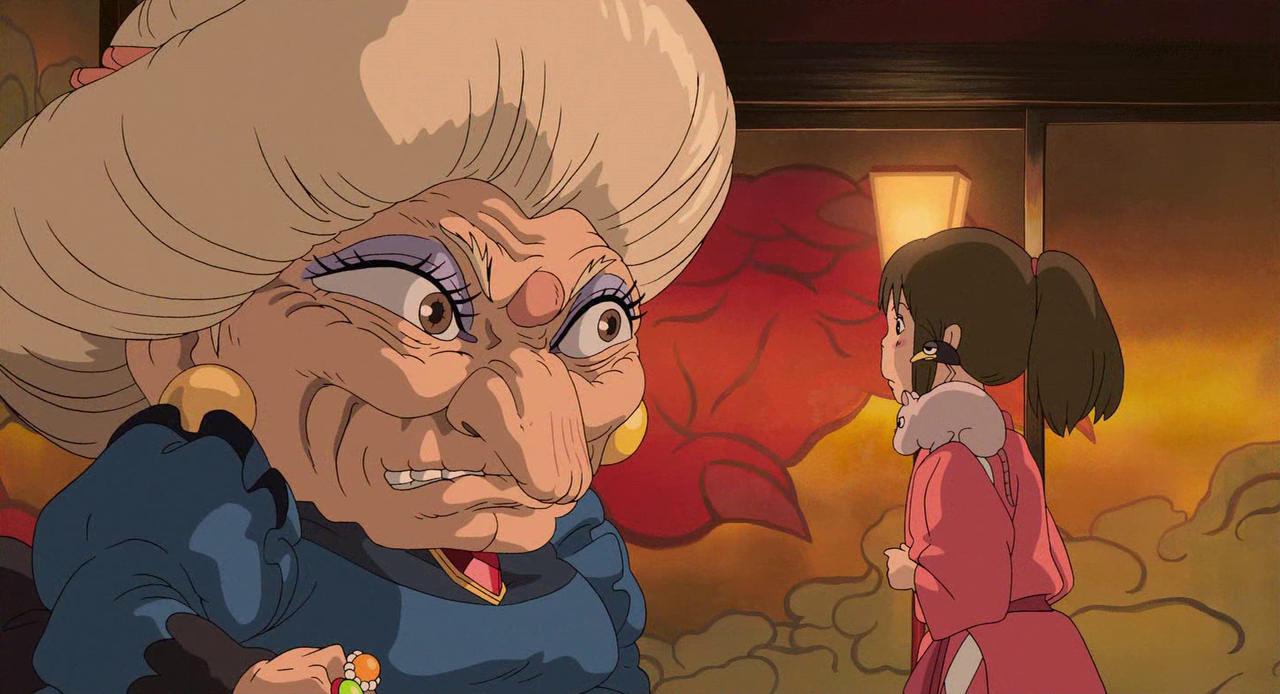 Chihiro and Yubaba in Spirited Away (2001)