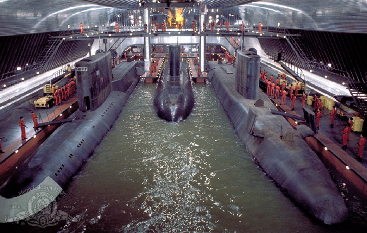 The interior of the tanker on the 007 Stage at Shepperton Studios, the largest soundstage ever constructed in the world in The Spy Who Loved Me (1977)