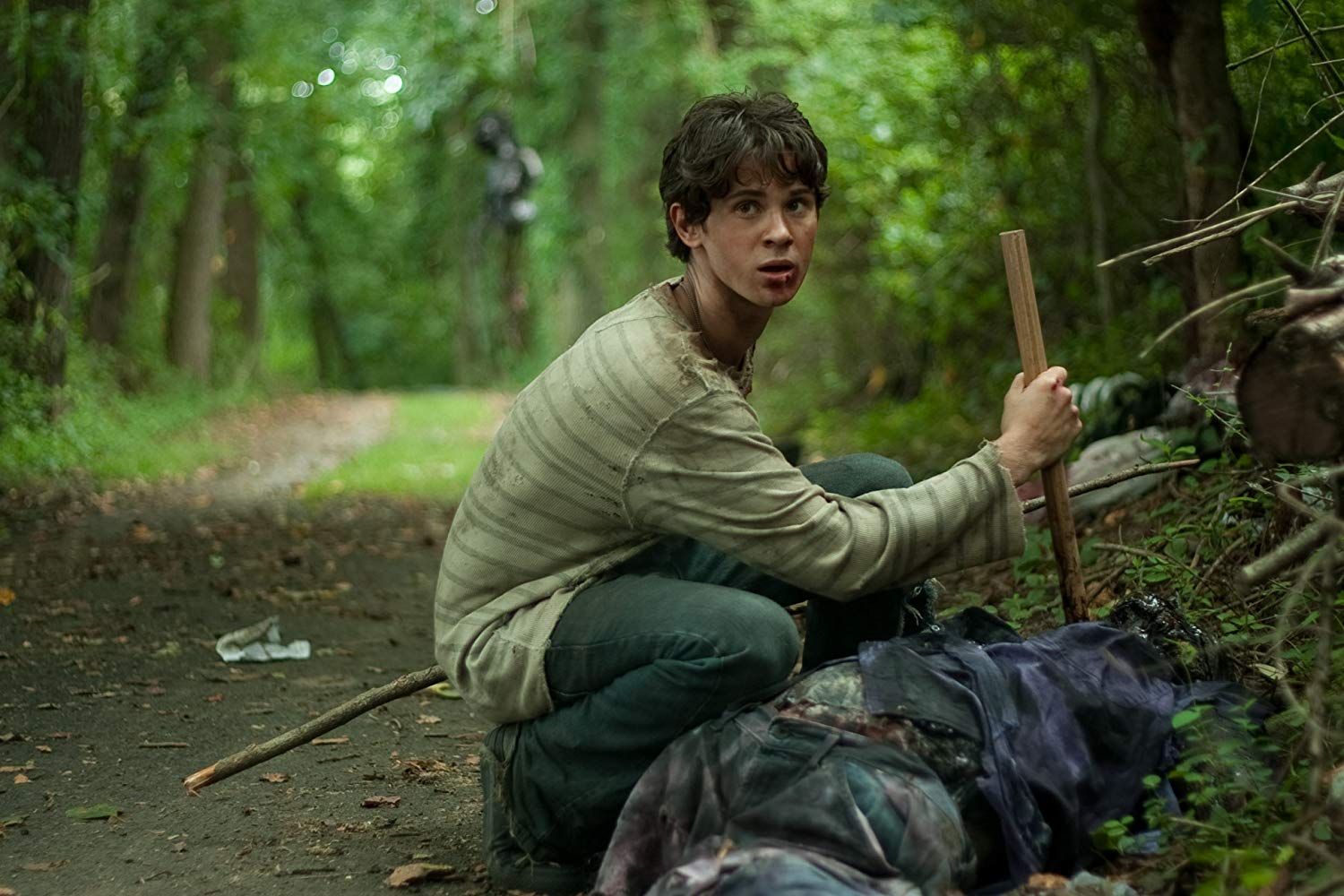 Connor Paolo just having staked a vampire in Stake Land (2010)