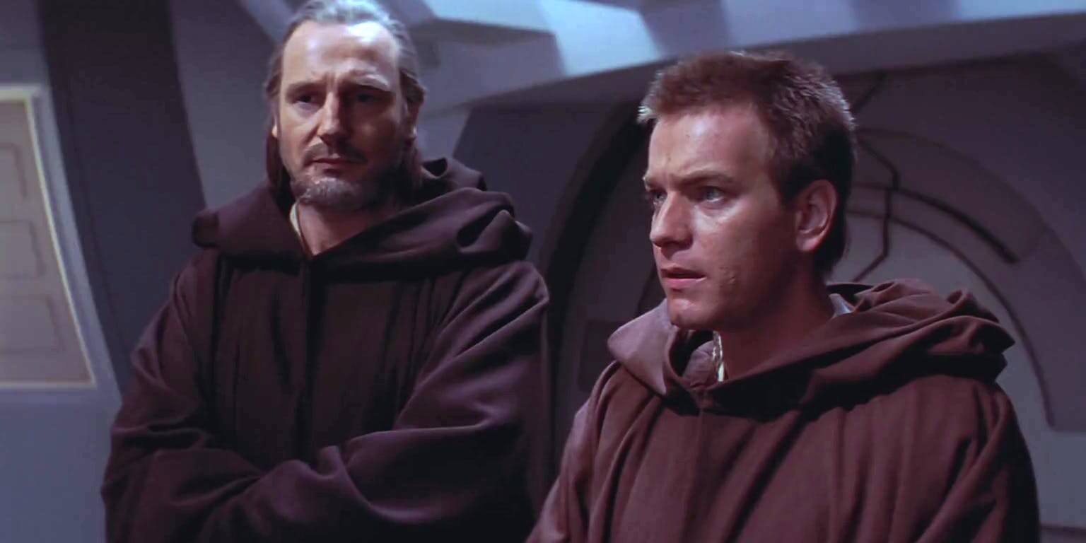 Qui-Gonn Jinn (Liam Neeson) and the young Obi-Wan Kenobi (Ewan McGregor) in Star Wars Episode I The Phantom Menace (1999) 13