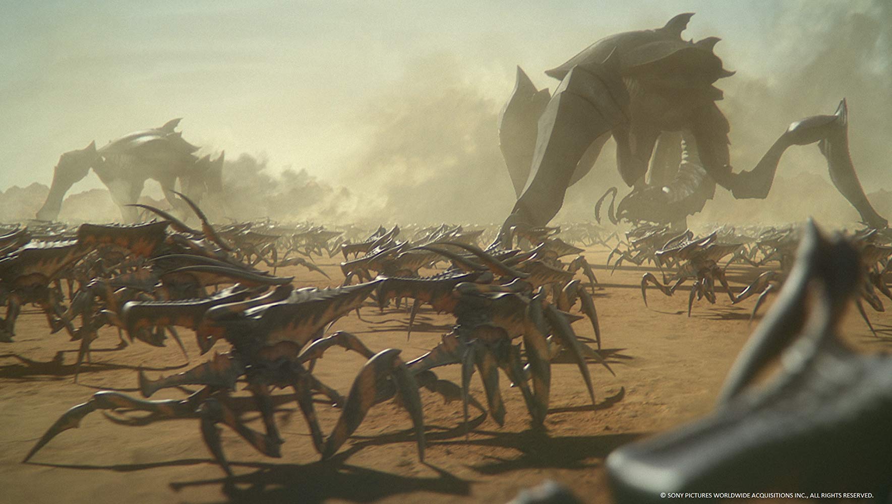 Mars overrun by Arachnids in Starship Troopers: Traitor of Mars (2017)