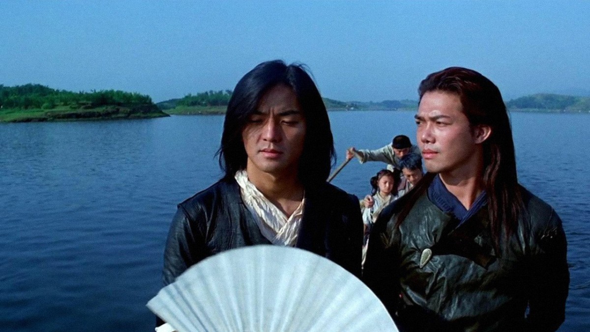 (l to r) Brothers Striding Cloud (Aaron Kwok) and Whispering Wind (Ekin Cheng) in The Storm Riders (1998)